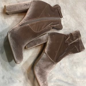 Suede taupe booties.